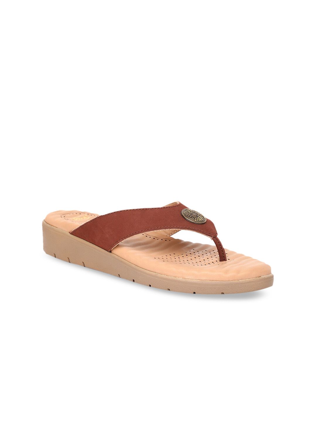 Scholl Women Brown Solid Sandals Price in India