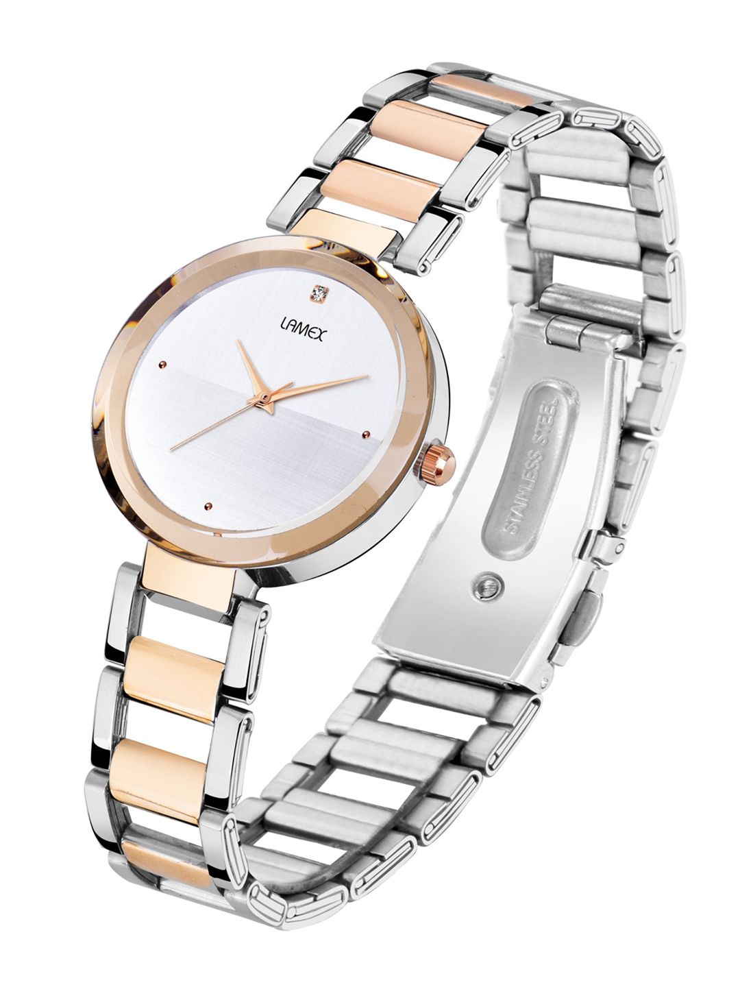 Buy LAMEX Women White & Rose Gold Analogue Watch 12512-SARINIERDLX