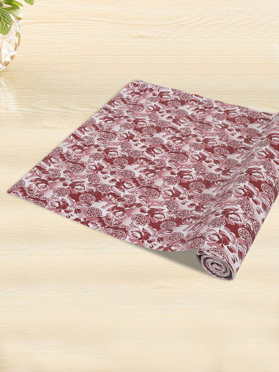 Kuber Industries Maroon & White Printed Kitchen Drawer Shelf Liner Price in India