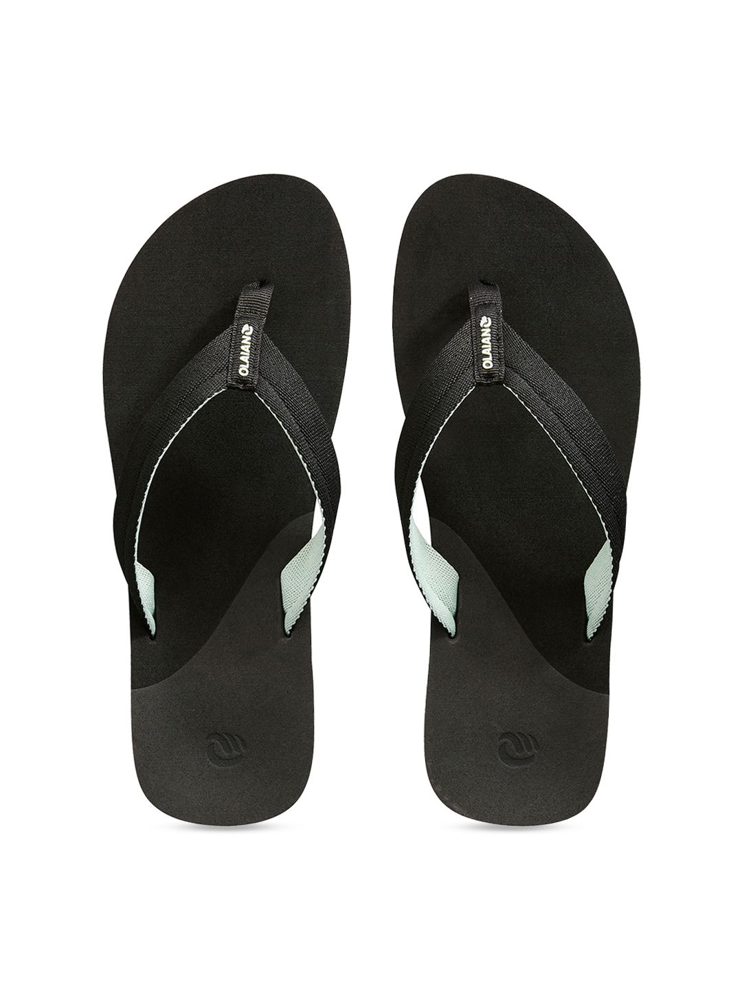 OLAIAN By Decathlon Unisex Black Solid Thong Flip-Flops Price in India