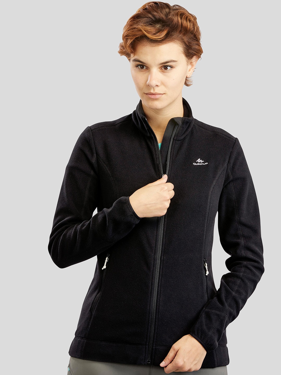 Quechua By Decathlon Women Black Solid Insulator Sporty Jacket Price in India