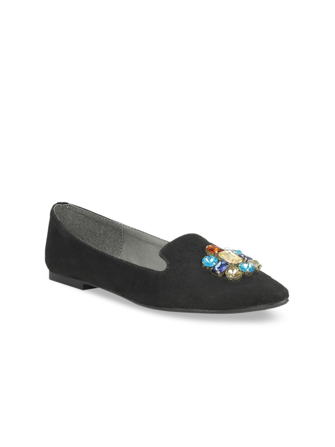 Inc 5 Women Black  Synthetic Suede Loafers Price in India