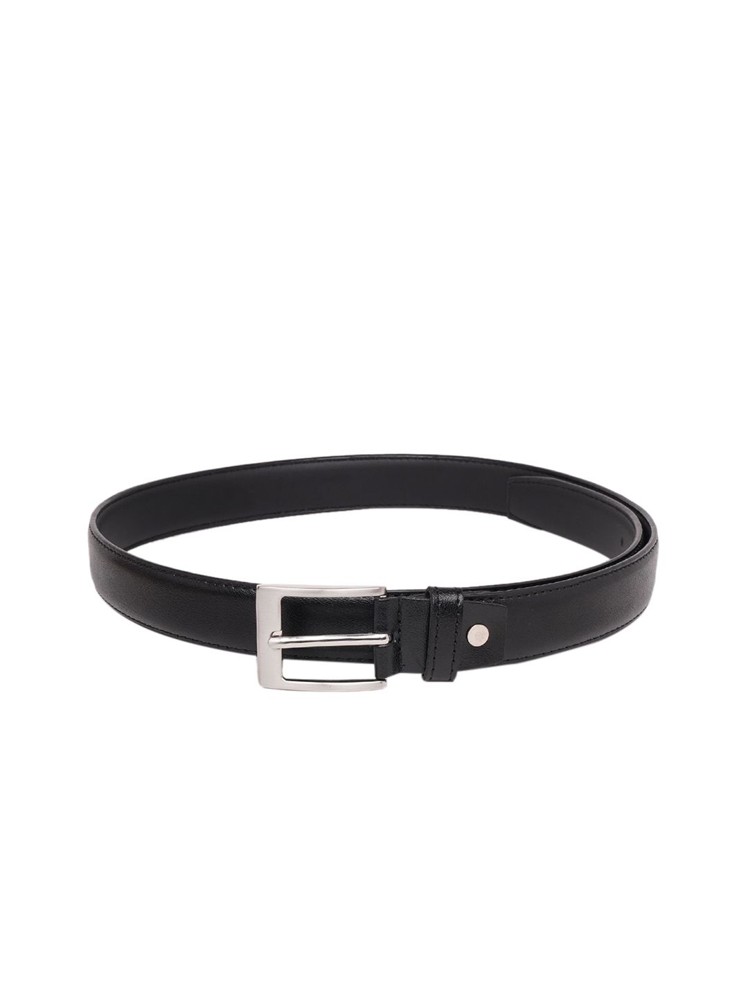 Kara Men Black Solid Faux Leather Belt