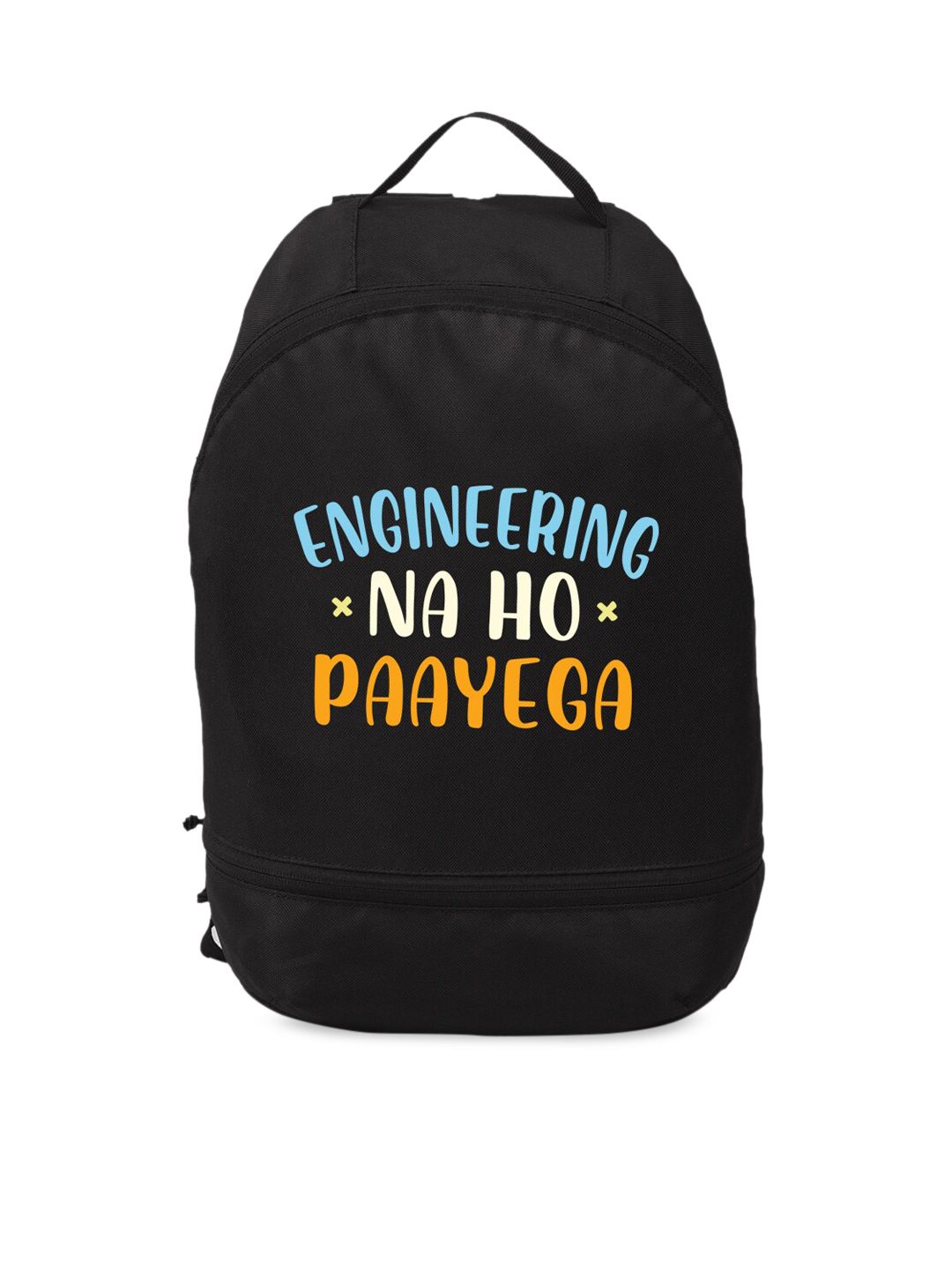 Bewakoof Adults-Unisex Black Typography Backpack Price in India