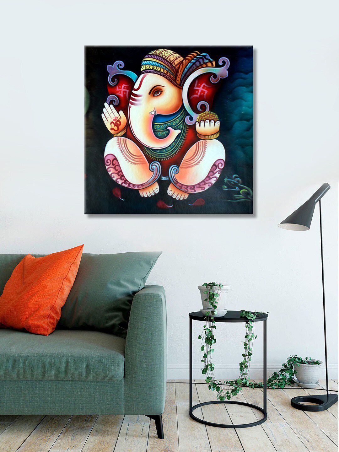 999Store Multicolored Lord Ganesha Printed Canvas Wall Art Price in India