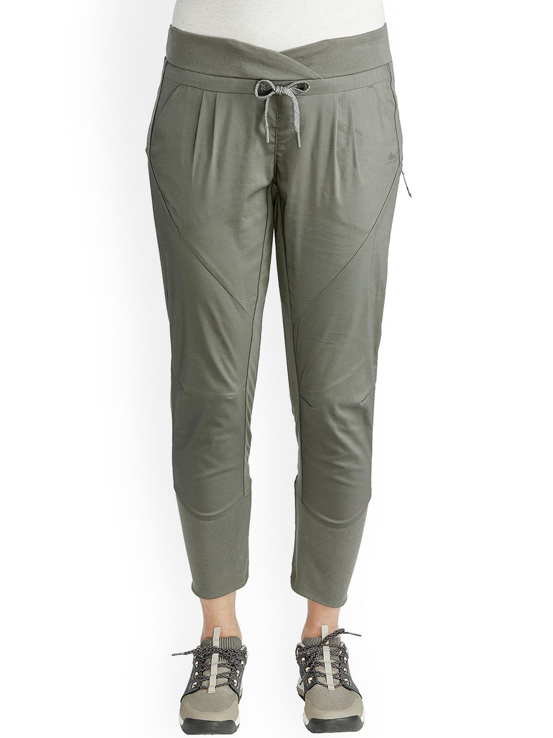Quechua By Decathlon Women Olive Green Slim Fit Solid Hiking Trousers Price in India