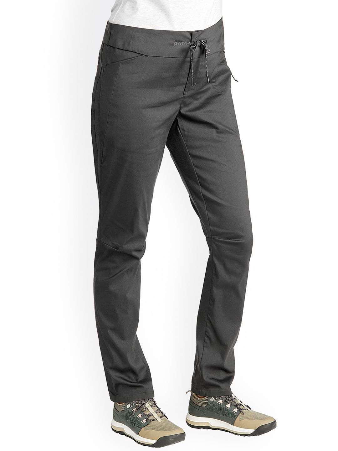 Quechua By Decathlon Women Grey Regular Fit Solid Hiking Trousers Price in India