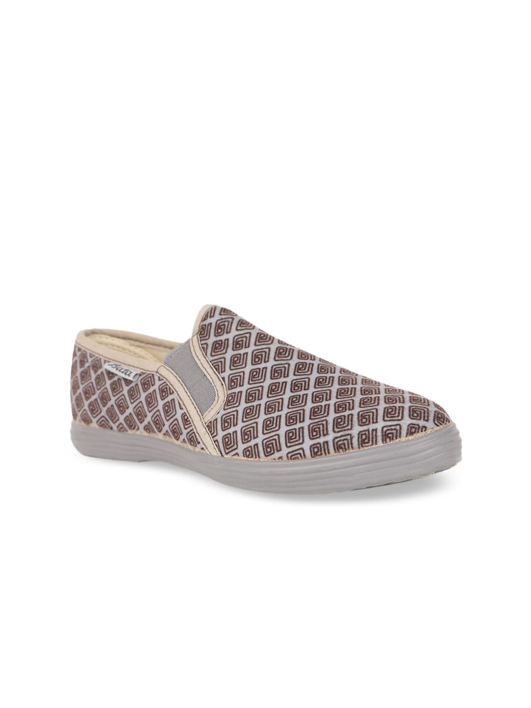 Bata Women Grey Printed Slip-On Sneakers Price in India