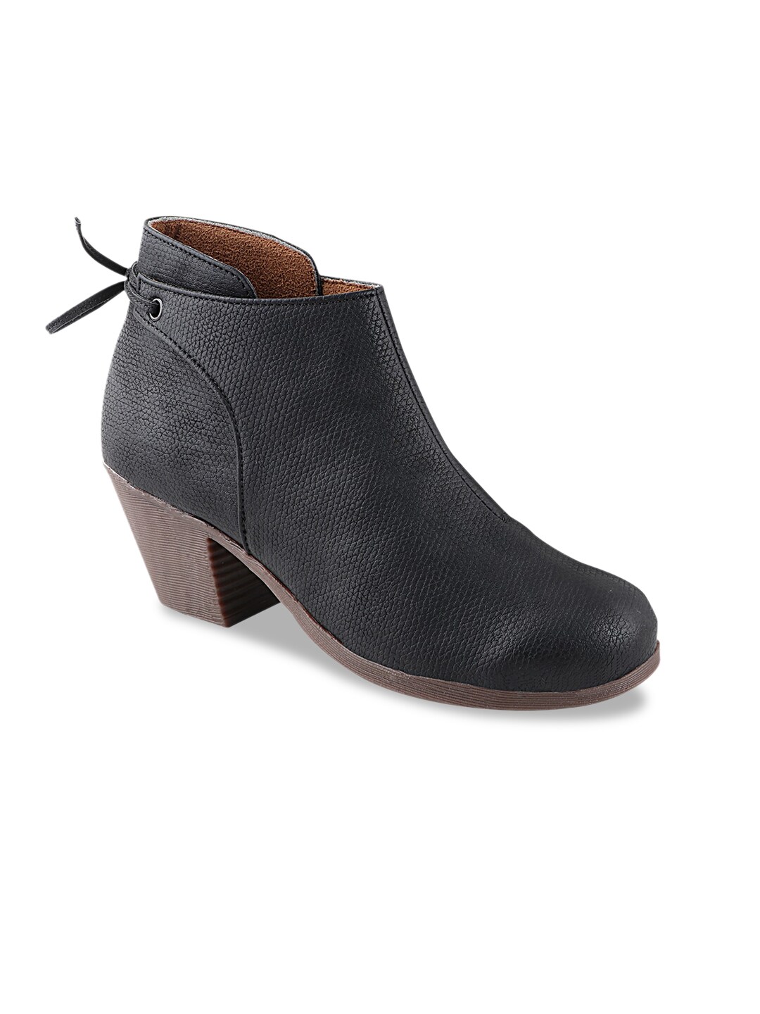 Shoetopia Women Black Solid Heeled Boots Price in India
