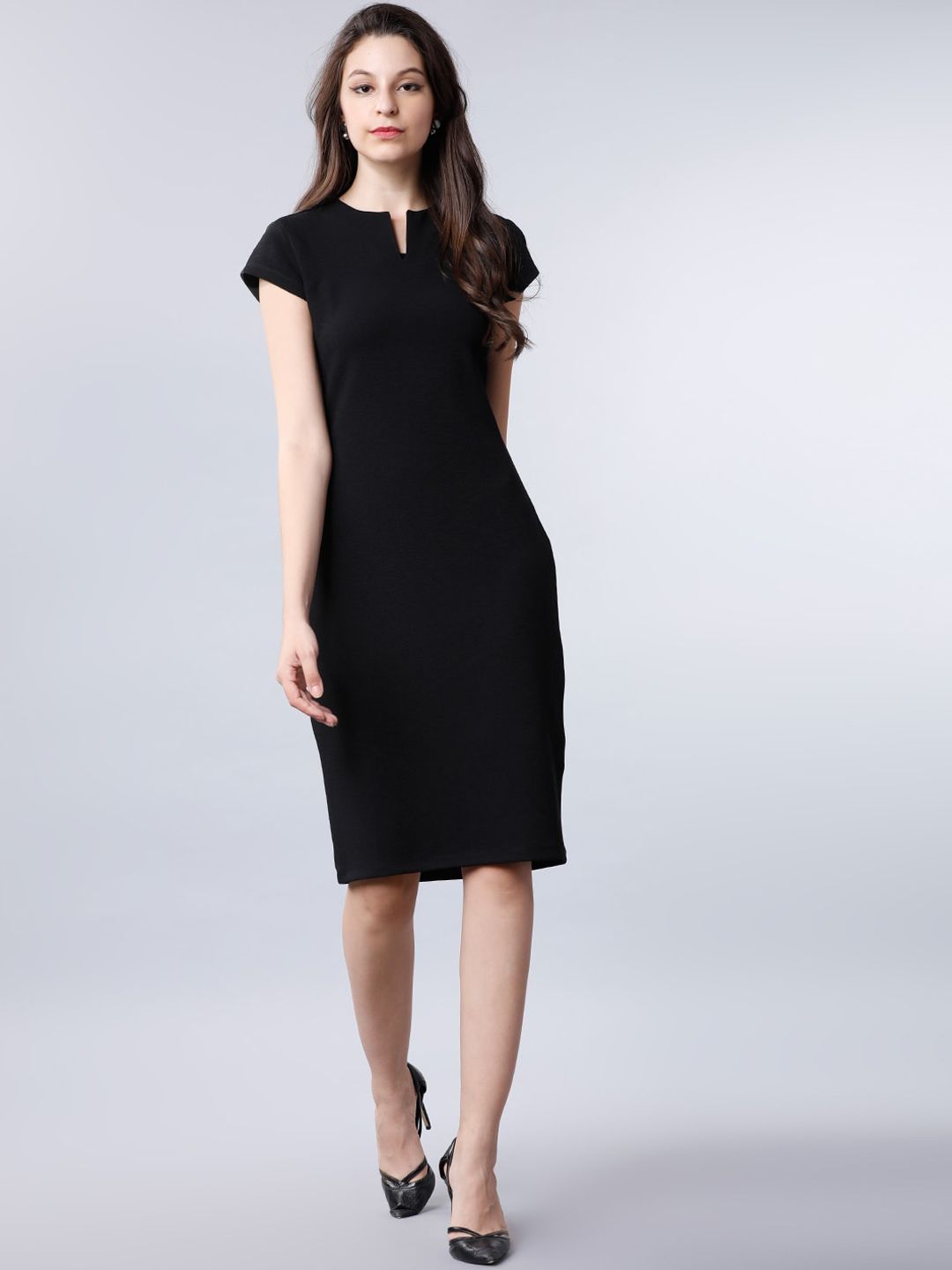 CHIC BY TOKYO TALKIES Women Black Solid Sheath Dress Price in India