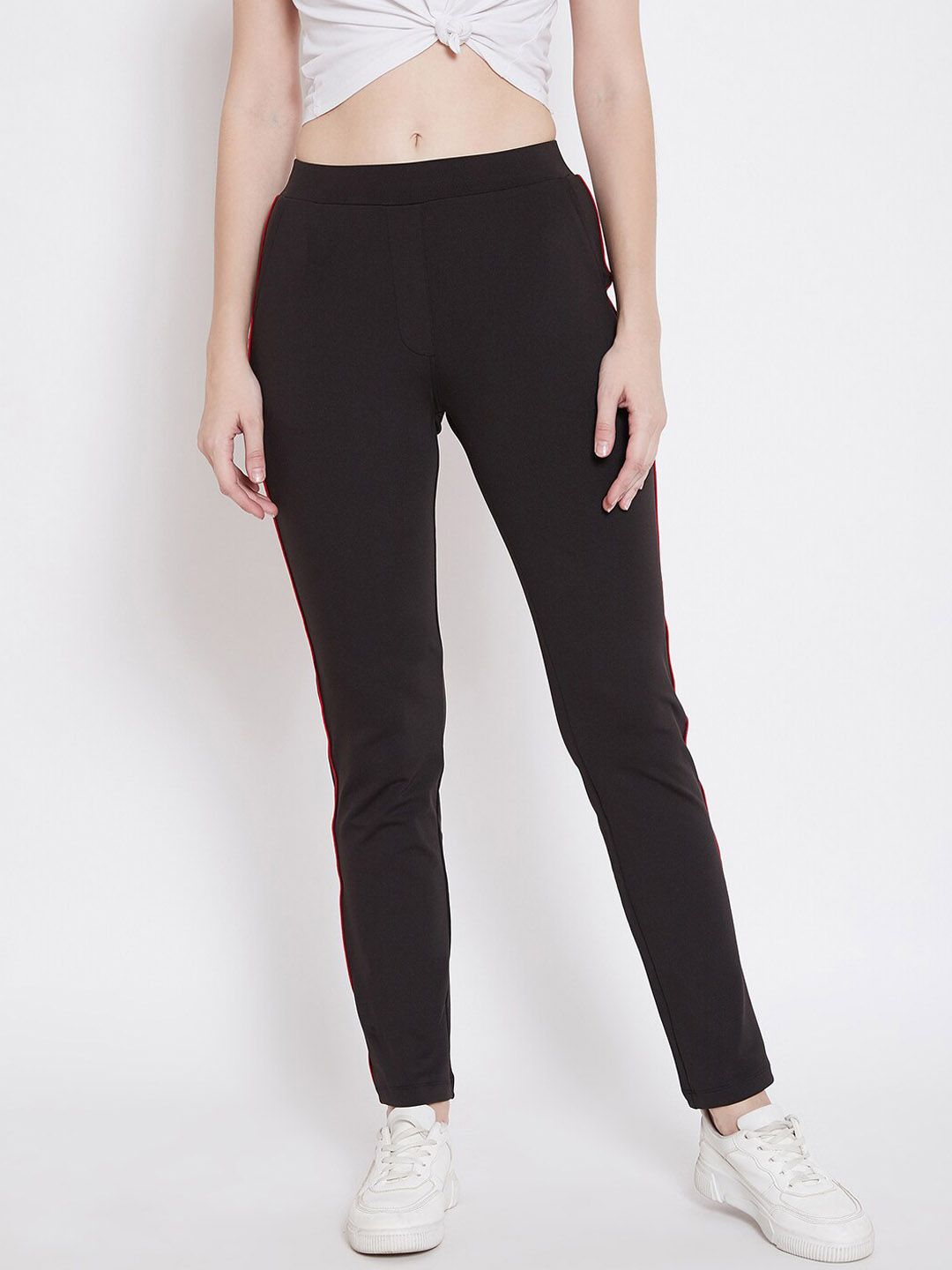 PERFKT-U Women Black Solid Slim-Fit Training Track Pants Price in India