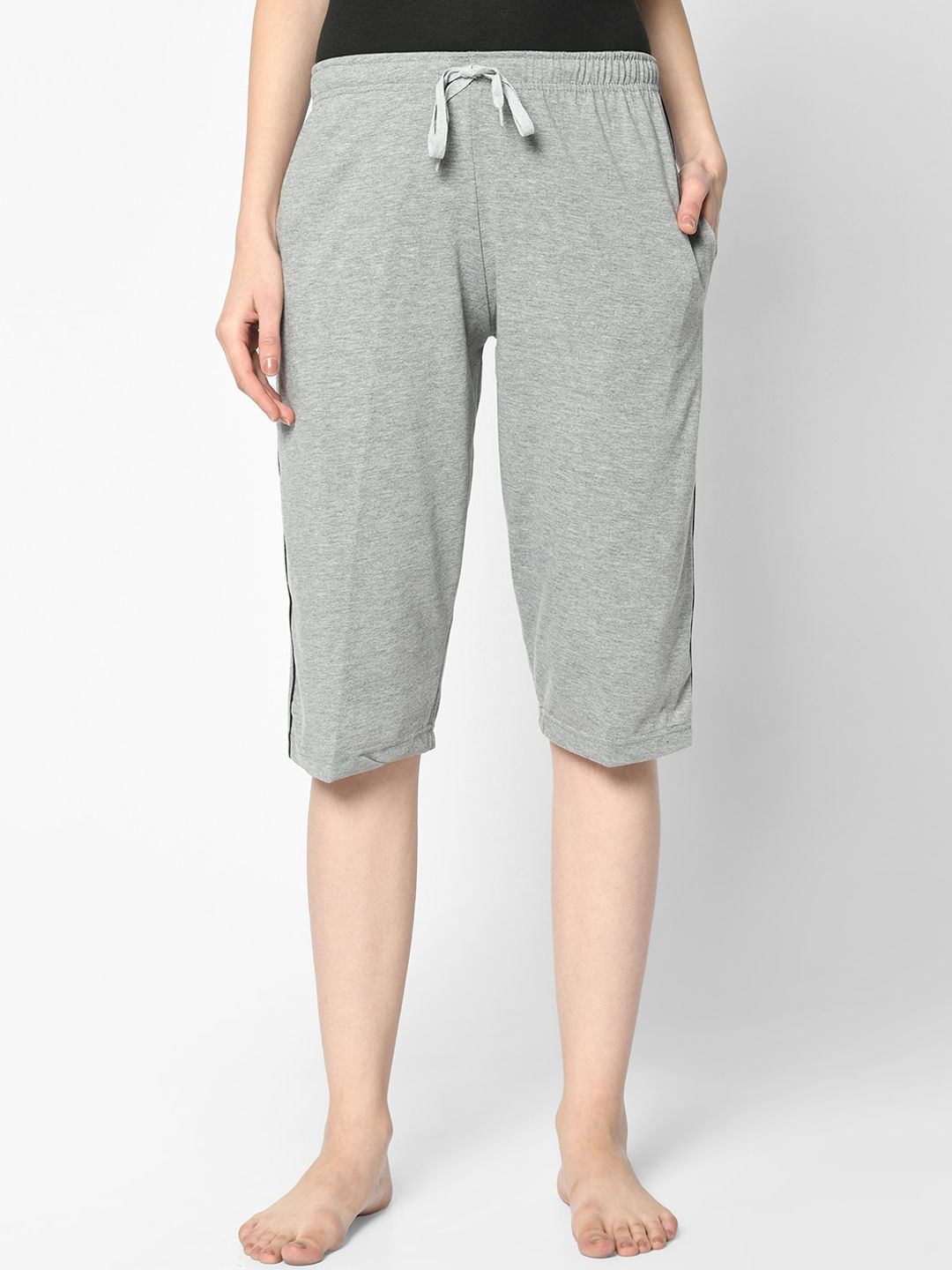 VIMAL JONNEY Women Grey Solid Lounge Shorts Price in India