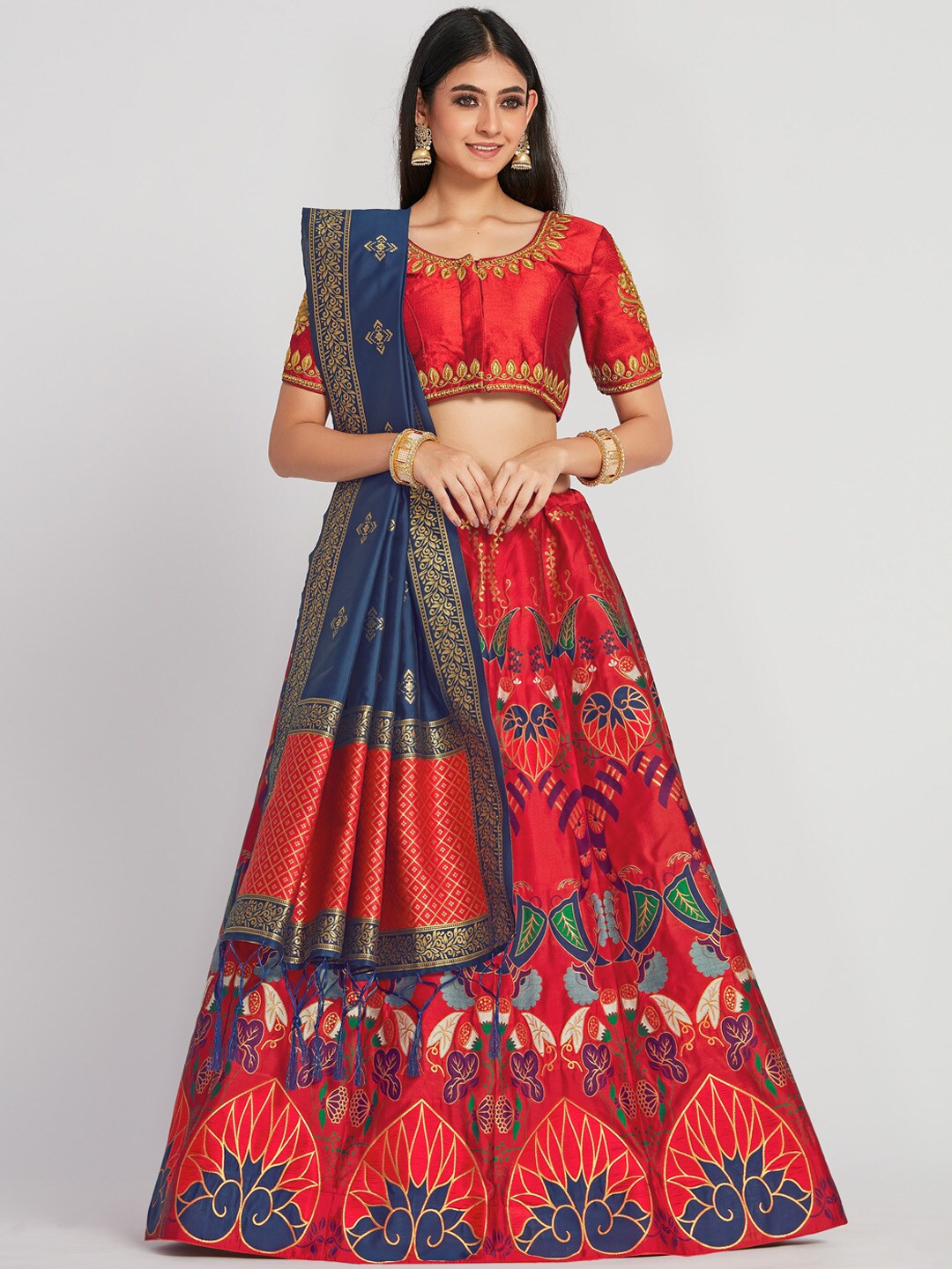 MIMOSA Multicoloured Ready to Wear Lehenga & Blouse with Dupatta Price in India