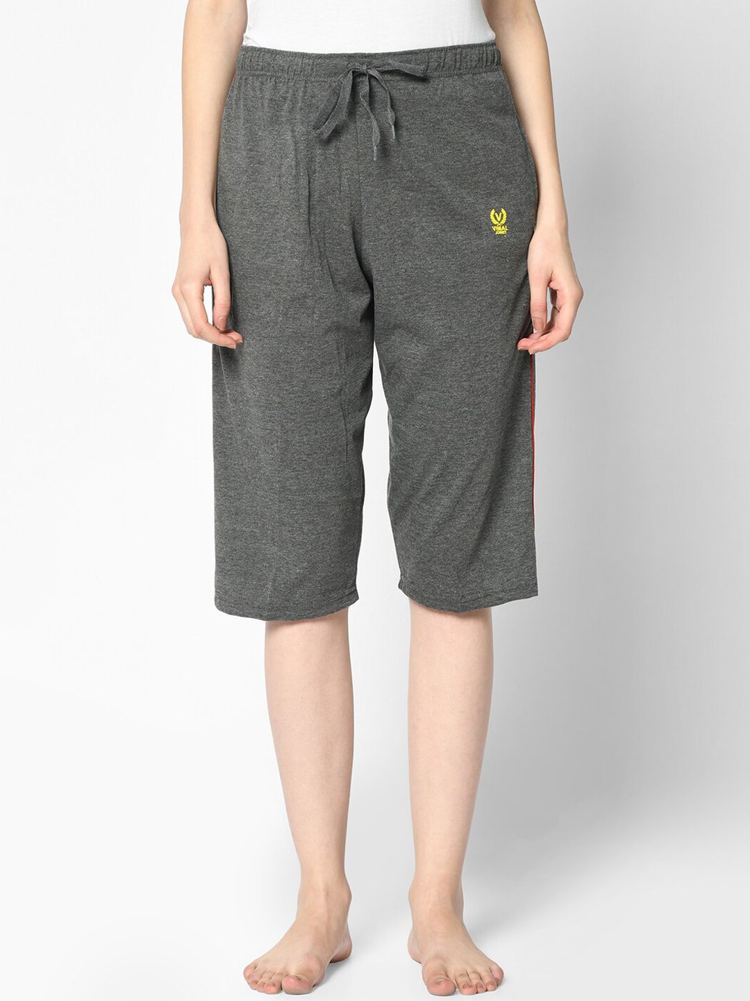 VIMAL JONNEY Women Grey Solid Lounge Shorts Price in India