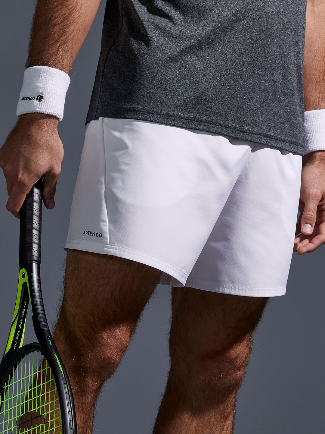 Artengo By Decathlon Men White Solid Regular Fit Tennis Shorts