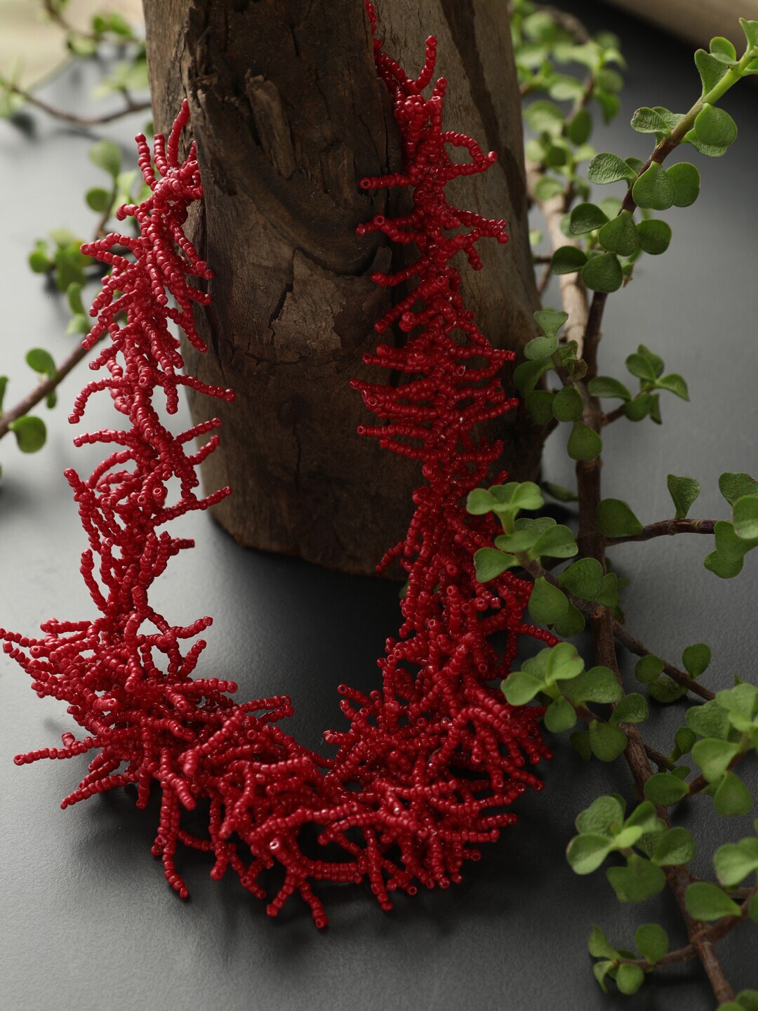 STREET 9 Red Root Beaded Necklace Price in India