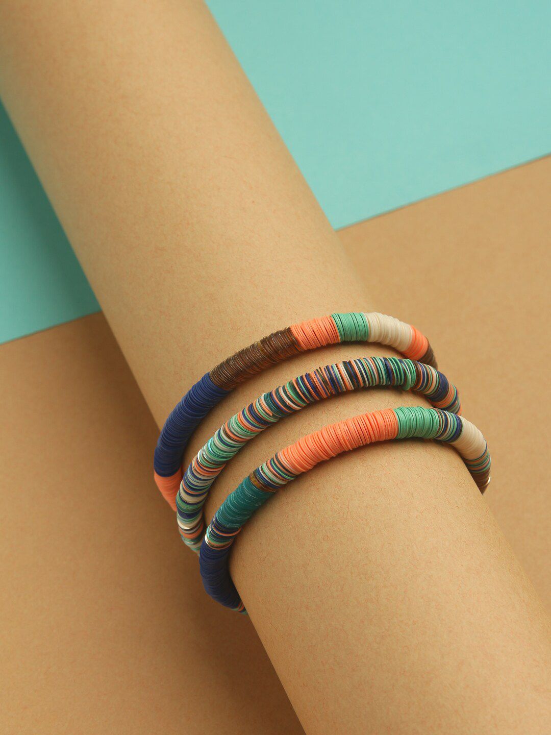 STREET 9 Set Of 3 Multicoloured Charm Bracelets Price in India