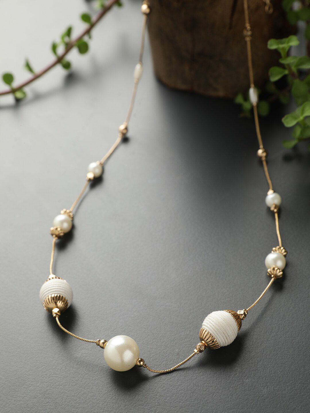 STREET 9Champagne & White Statement Necklace Price in India