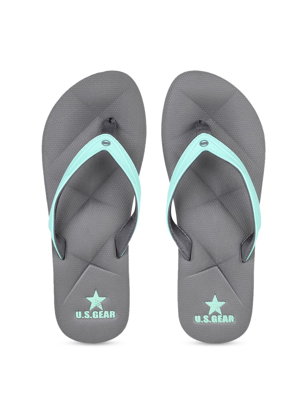 US Gear Women Grey Printed Thong Flip-Flops Price in India