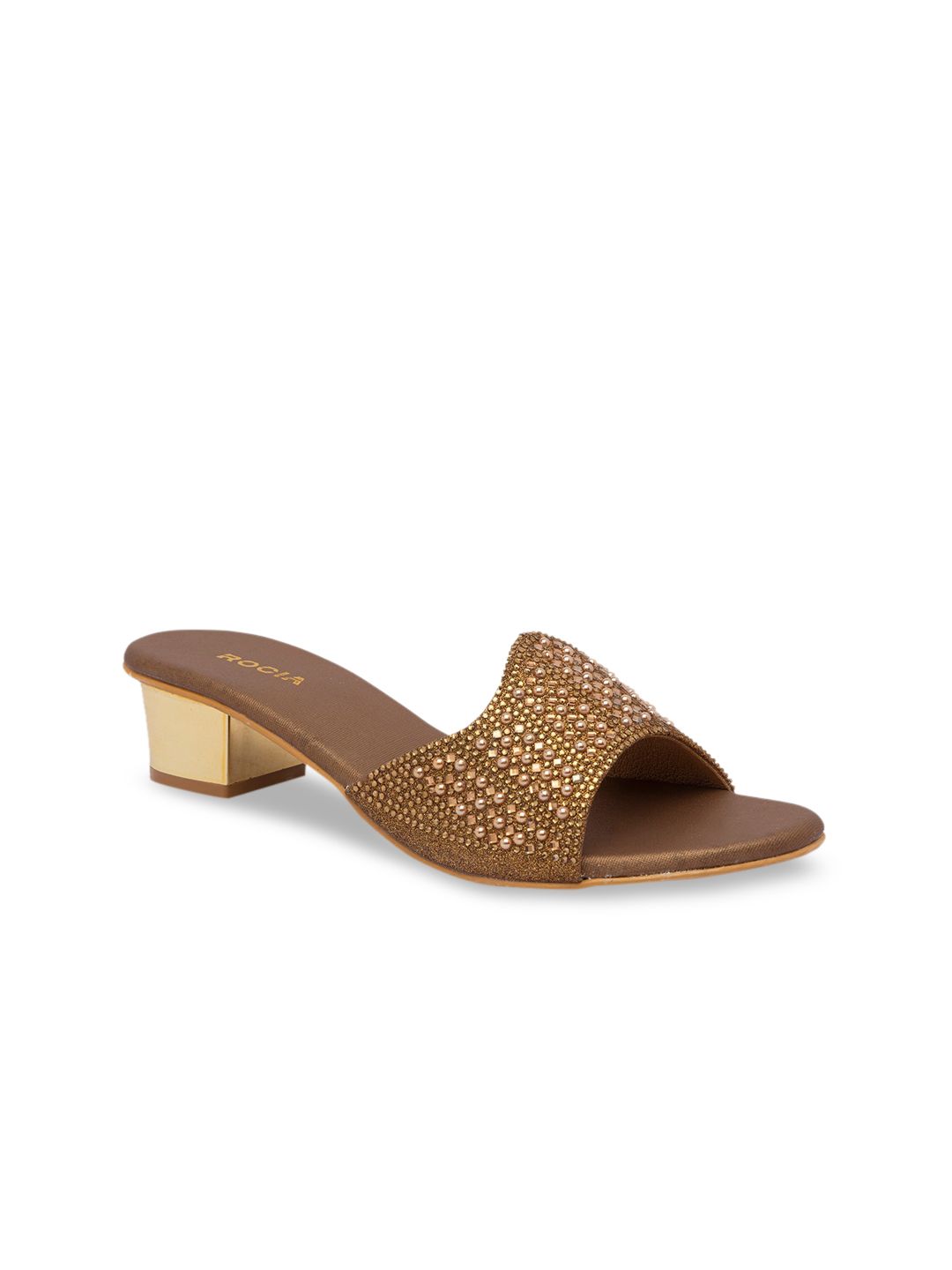 Rocia Women Brown Embellished Sandals Price in India