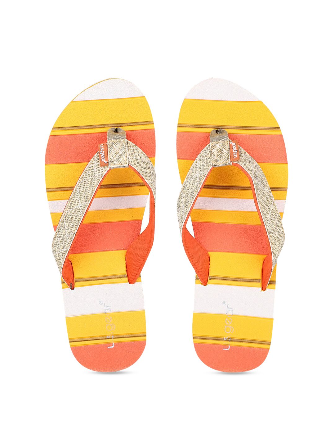 US Gear Women Orange Striped Thong Flip-Flops Price in India