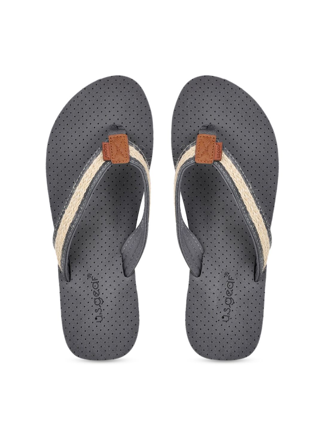 US Gear Women Grey Solid Thong Flip-Flops Price in India