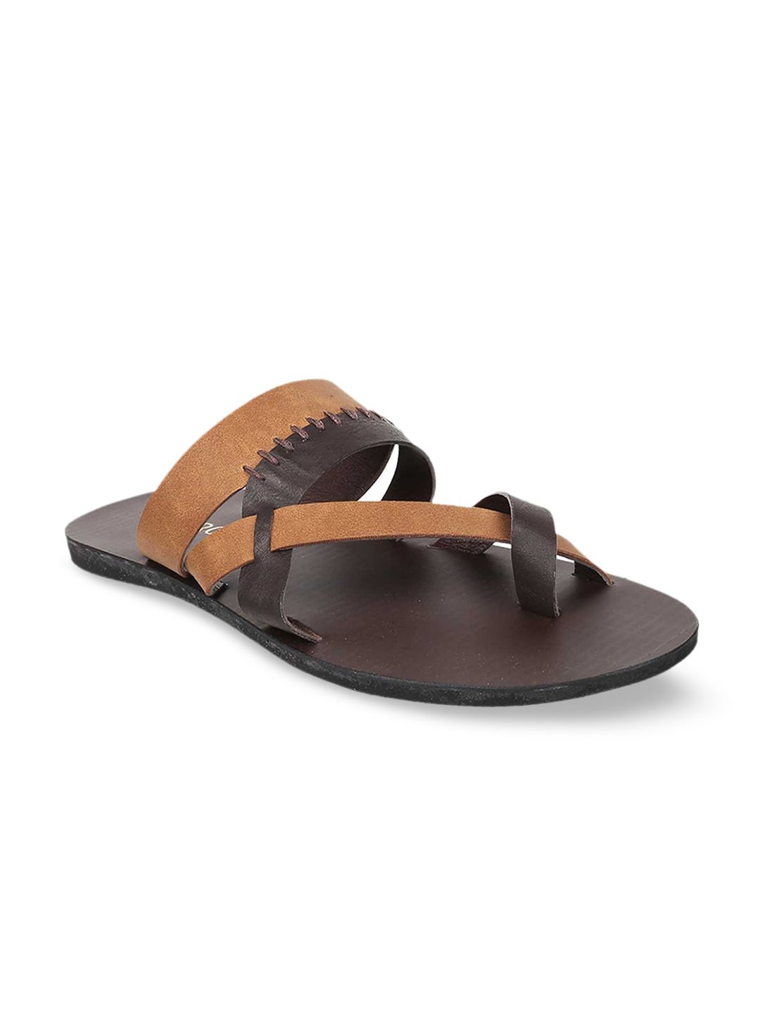 Metro Men Tan Brown Comfort Sandals