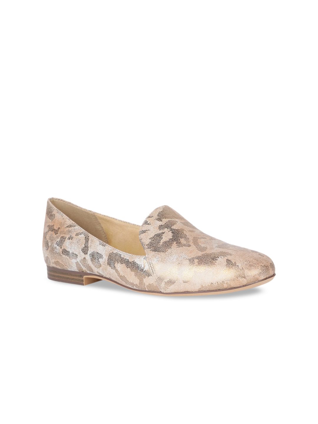 Naturalizer Women Beige Printed Leather Loafers Price in India