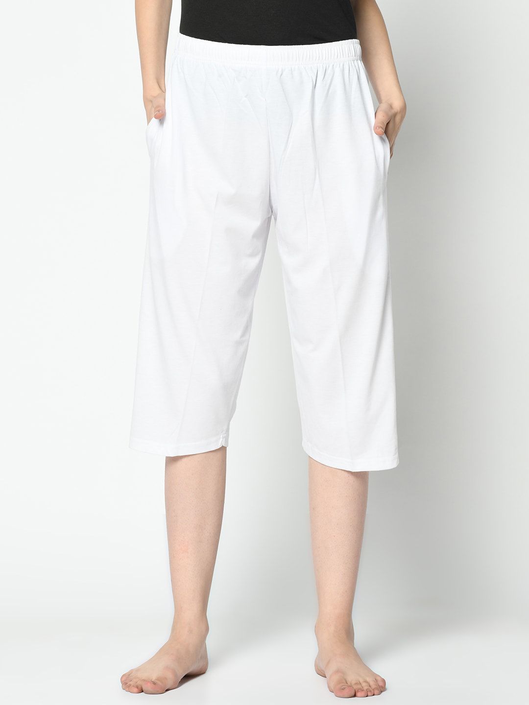 VIMAL JONNEY Women White Solid Lounge Shorts Price in India