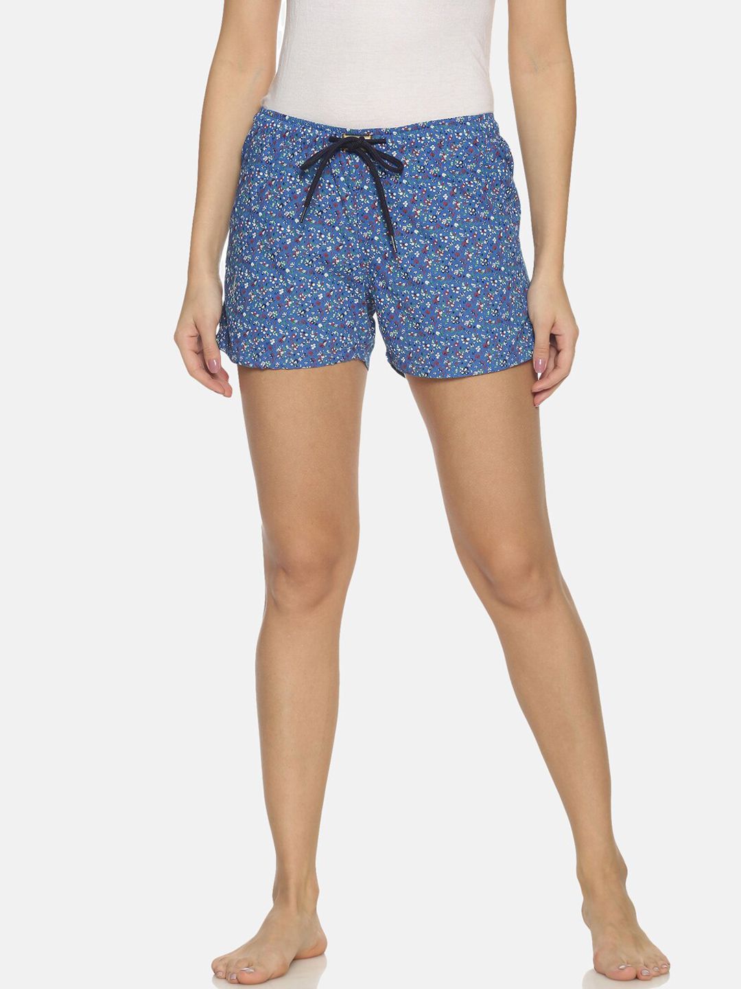 Bene Kleed Women Blue Anti-Bacterial Printed Lounge Shorts Price in India