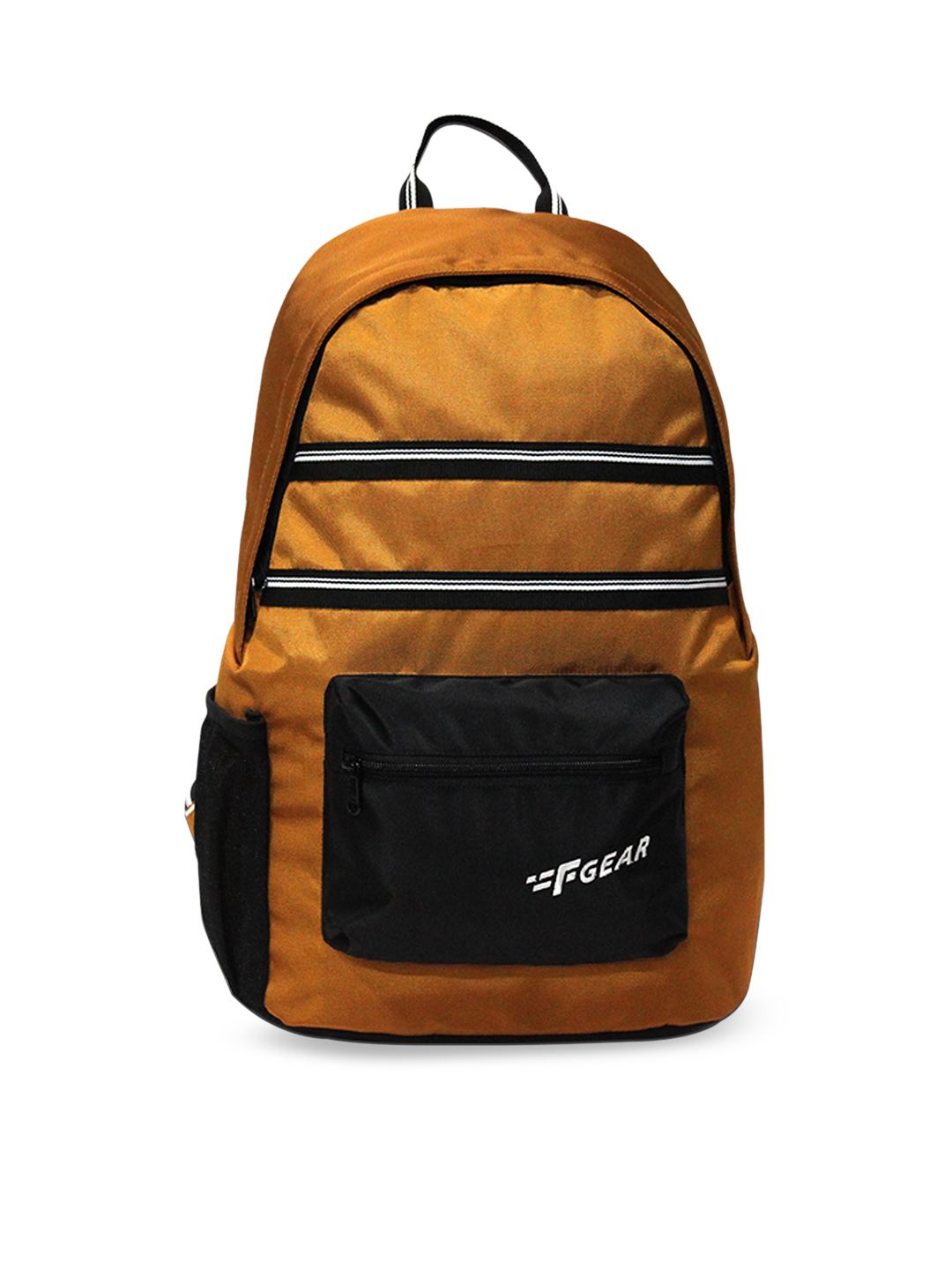 F Gear Unisex Mustard & Black Solid Backpack Price in India