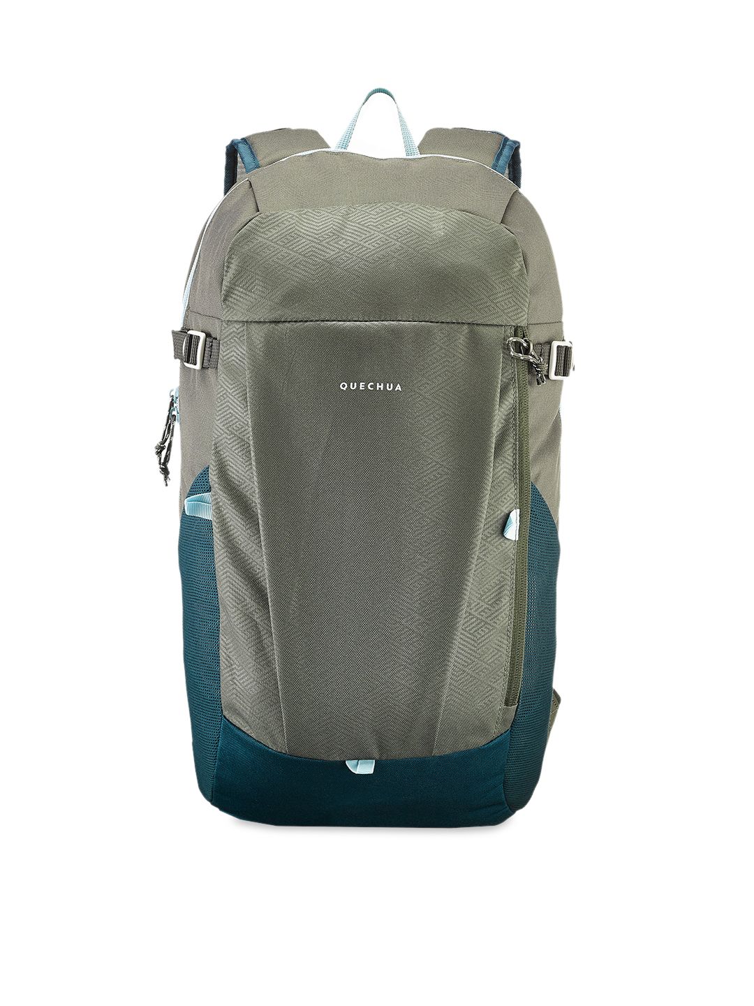 Quechua By Decathlon Unisex Olive Green Colourblocked Hiking Backpack NH100 Price in India