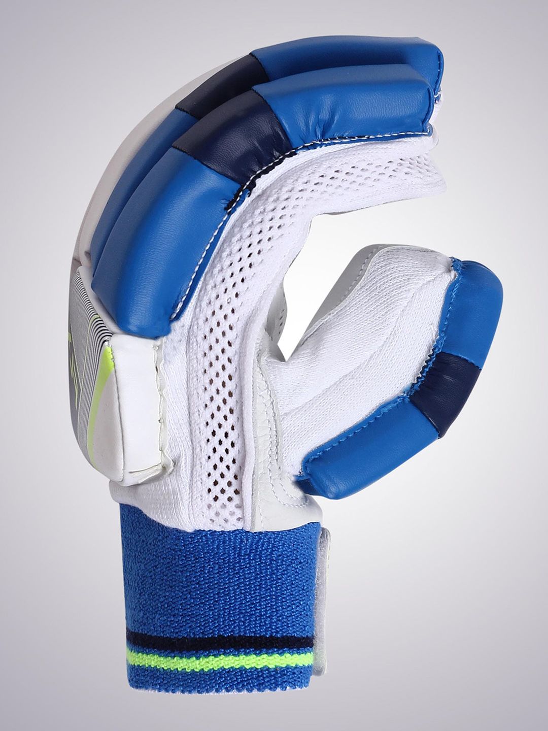 FLX By Decathlon Men White & Blue Colourblocked Latex Cricket Batting Gloves Price in India