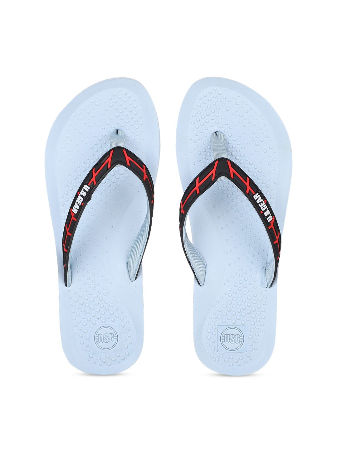 US Gear Women Blue Self Design Thong Flip-Flops Price in India