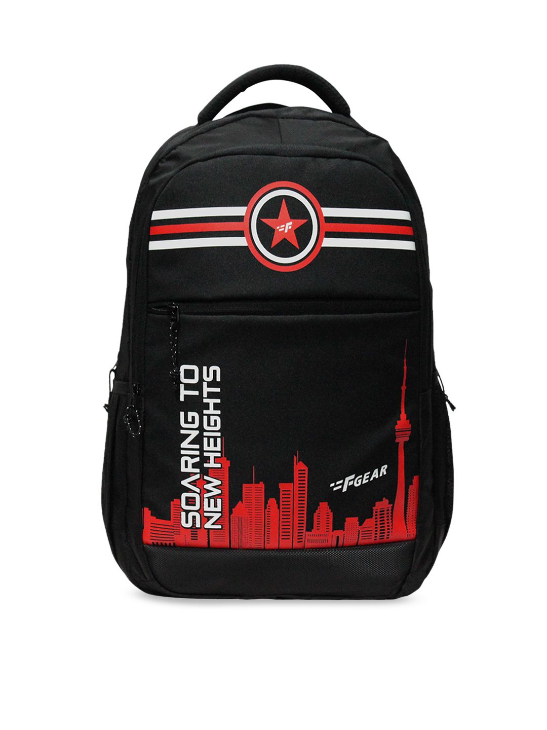 F Gear Unisex Black Graphic Backpack Price in India