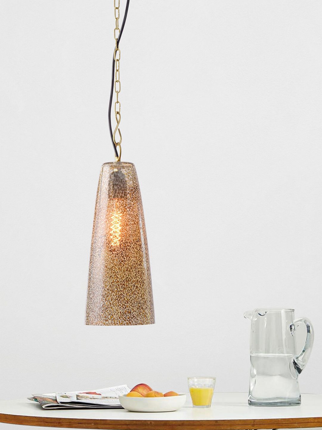 THE LIGHT STORE Beige The Light Store Textured Pendant Lamp Price in India