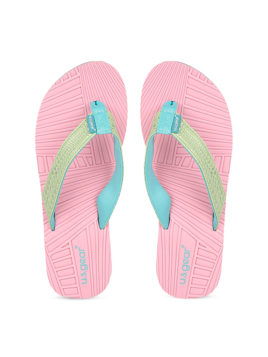 US Gear Women Pink Self Design Thong Flip-Flops Price in India