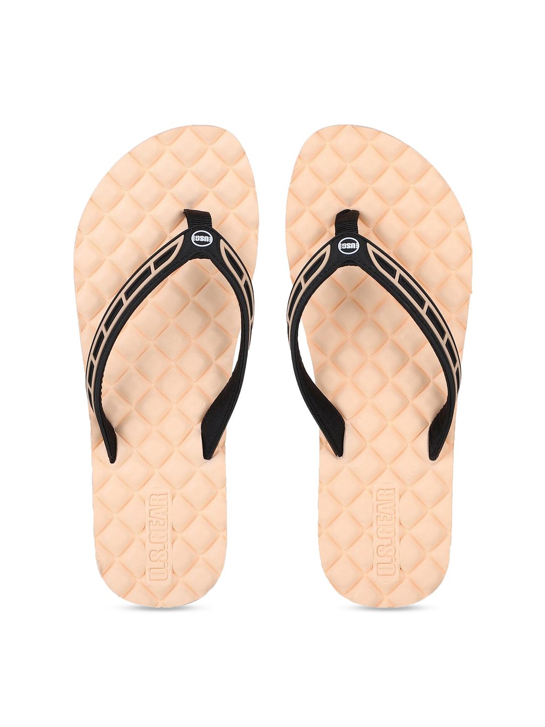 US Gear Women Pink & Black Printed Thong Flip-Flops Price in India