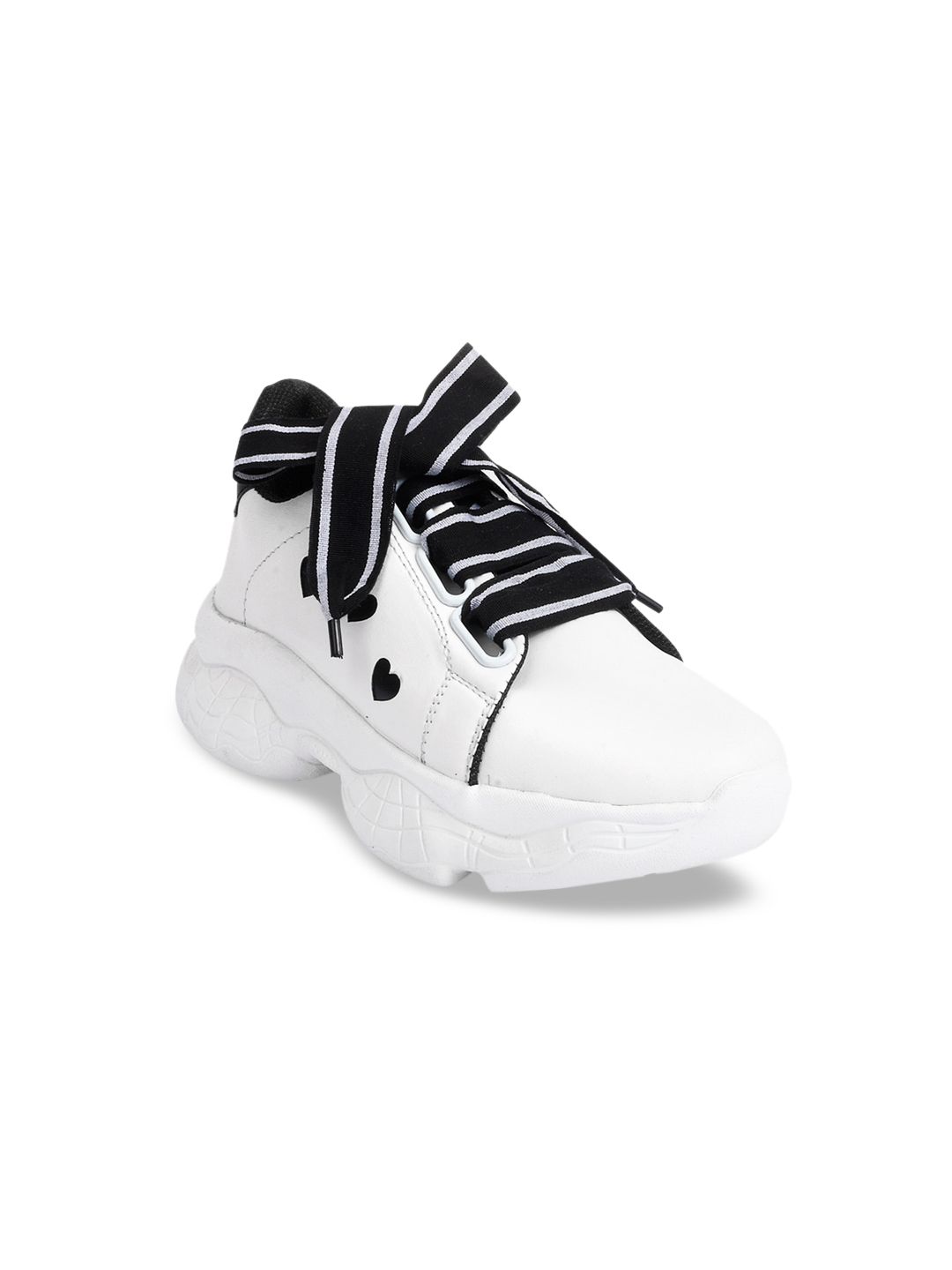 ZAPATOZ Women White & Black Colourblocked Sneakers Price in India