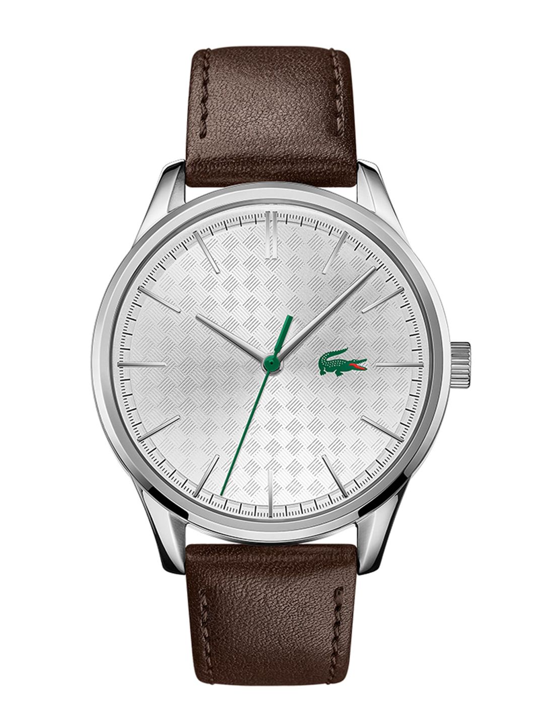 Lacoste Women Silver-Toned & Brown Analogue Watch Price in India