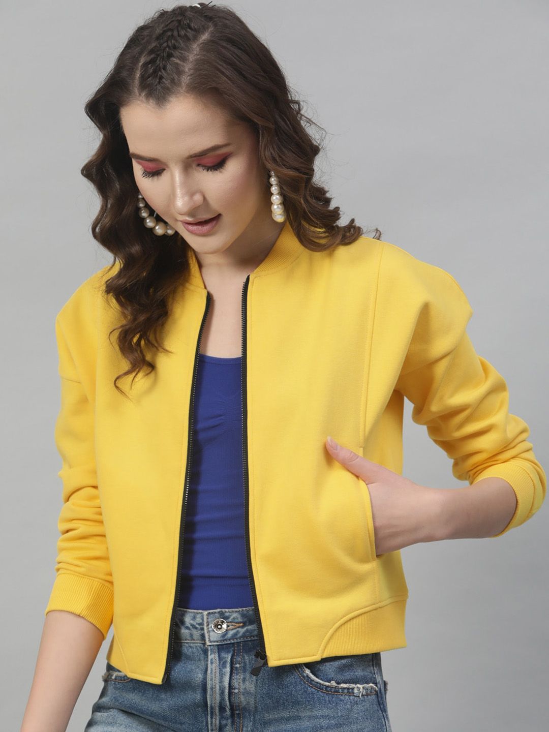 STREET 9 Women Yellow Solid Lightweight Open Front Jacket Price in India