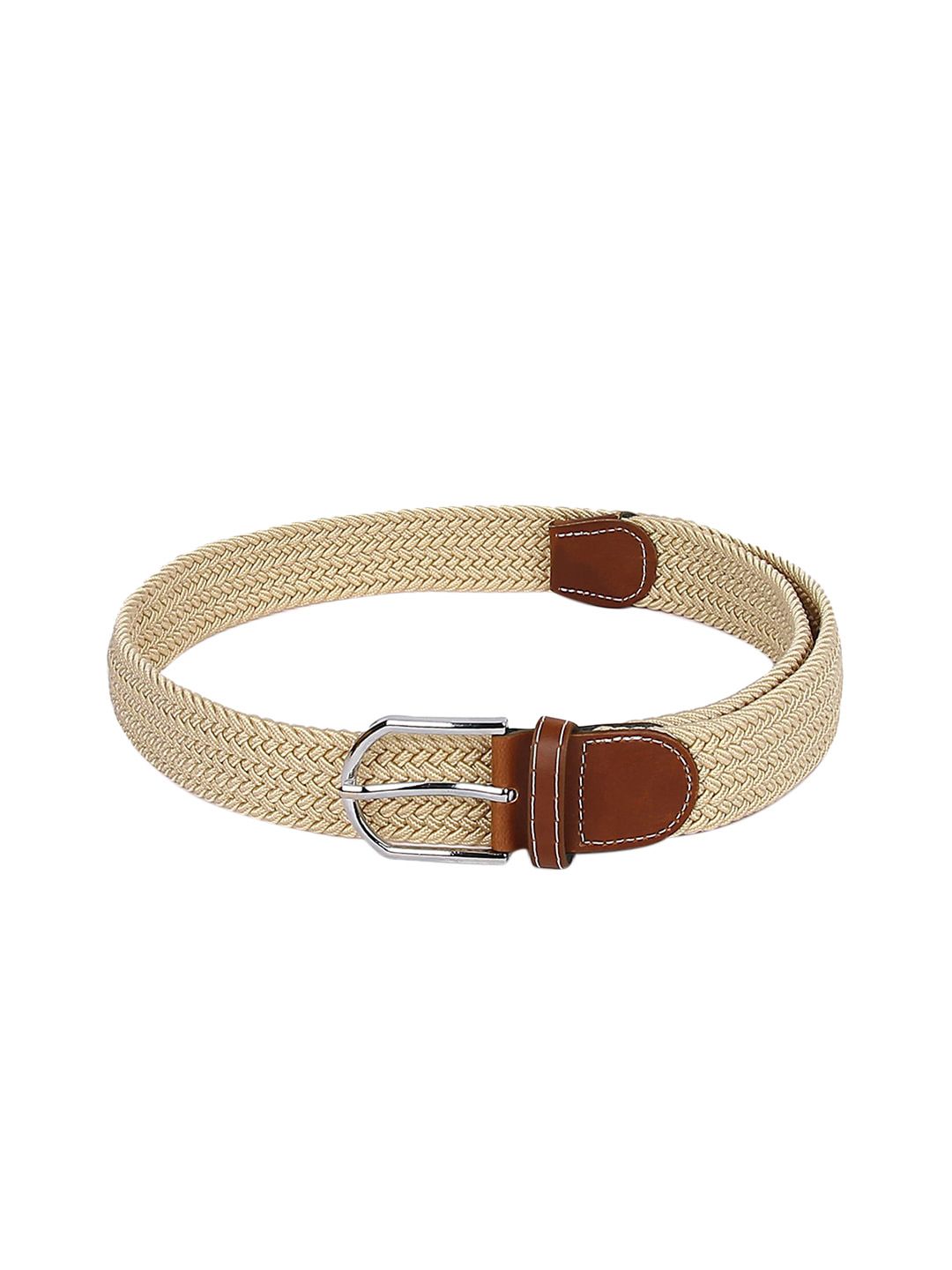 CRUSSET Bege Woven-Design Belt Price in India