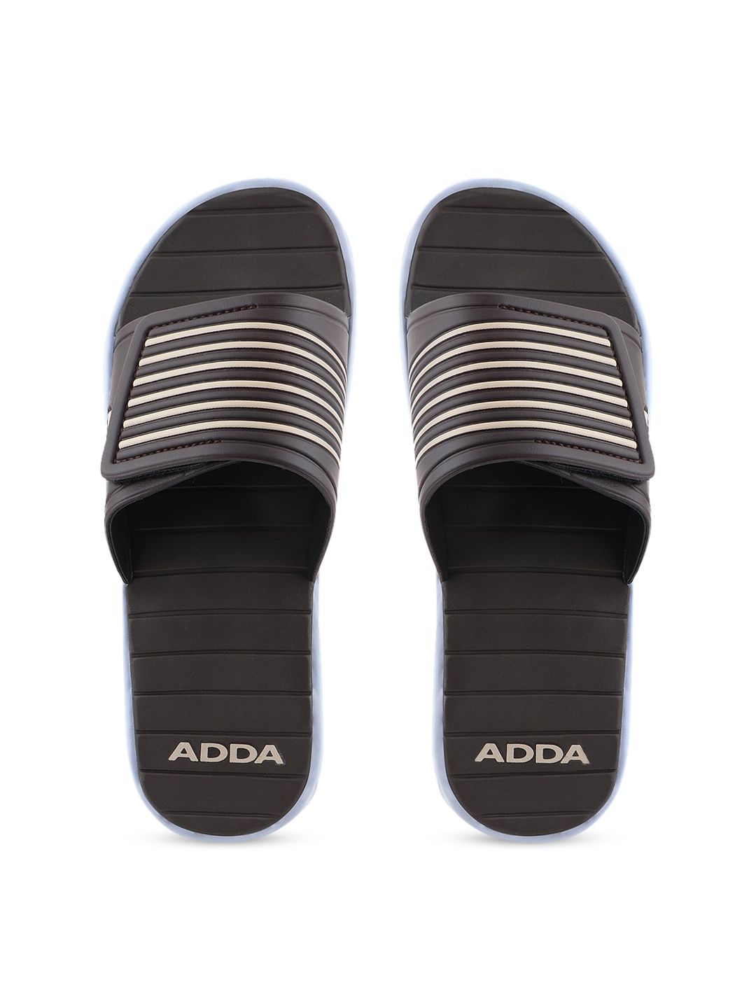 Adda Men Brown Self Design Sliders