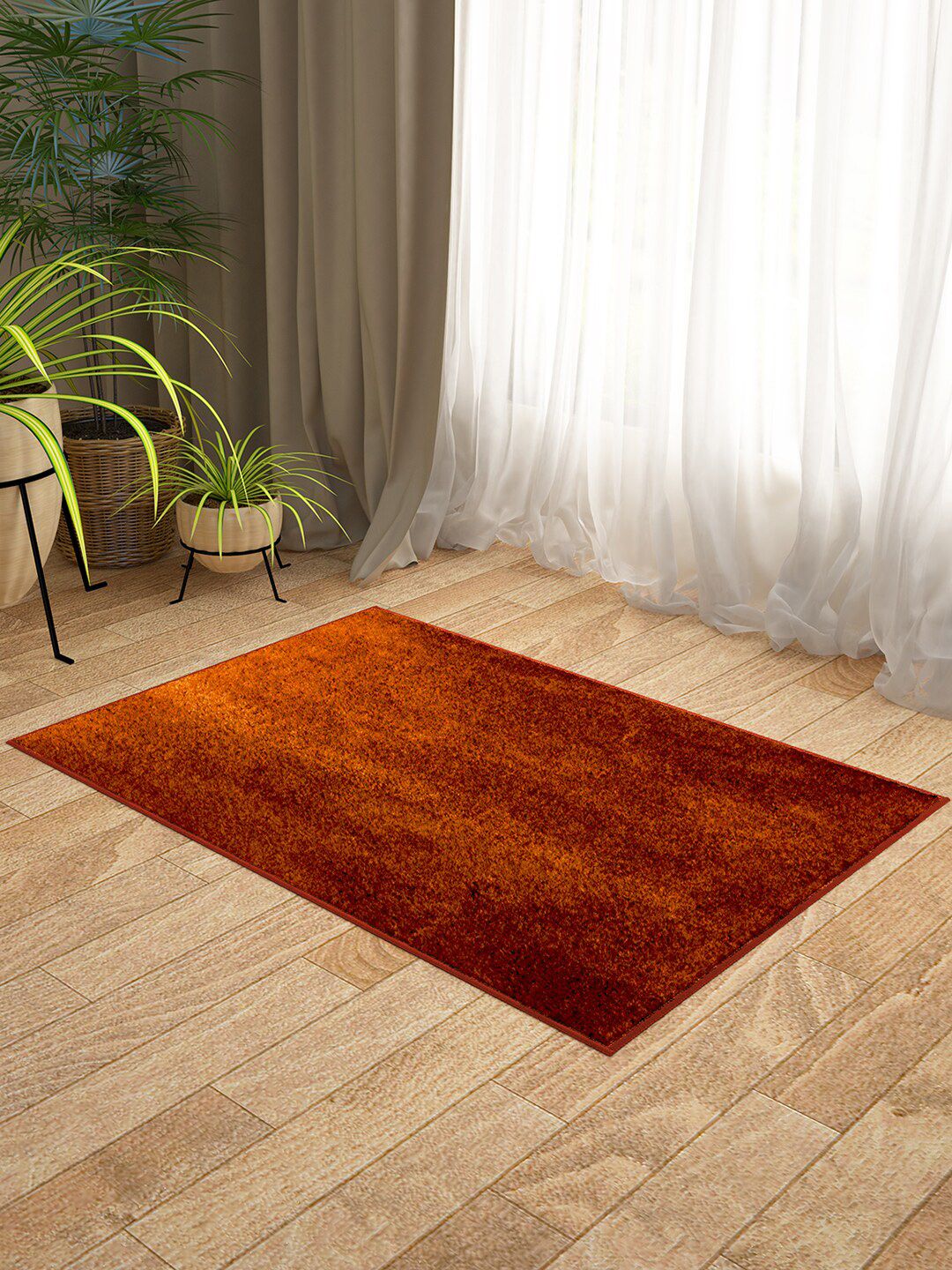 Story@home Rust Brown Solid Anti-Skid Berlin Doormat Price in India