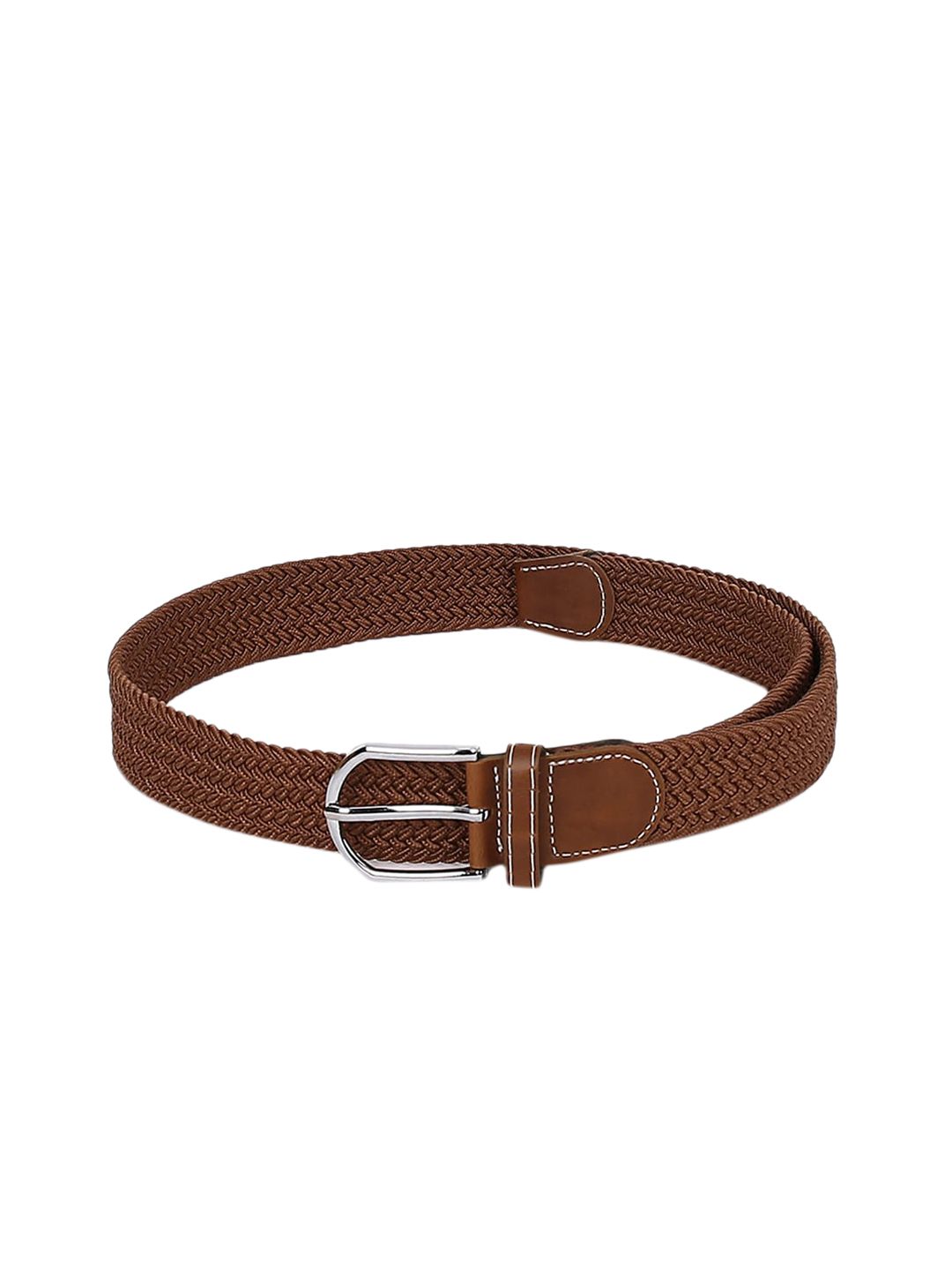 CRUSSET Unisex Tan Brown Braided Belt Price in India