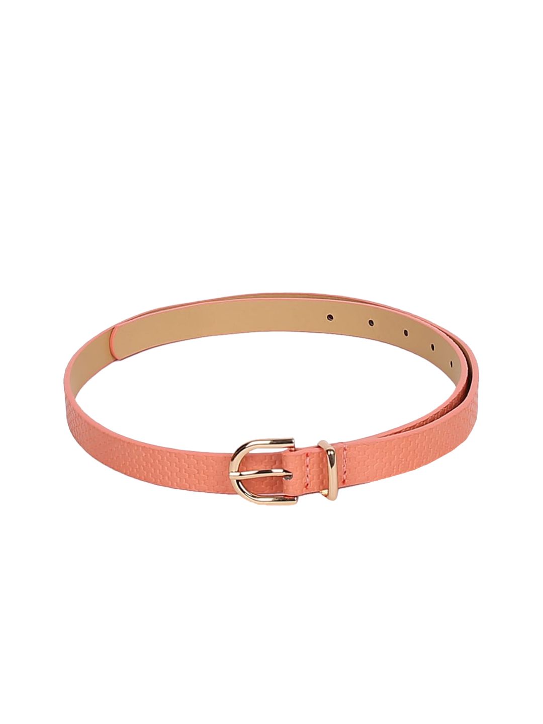 CRUSSET Women Peach Textured Belt Price in India