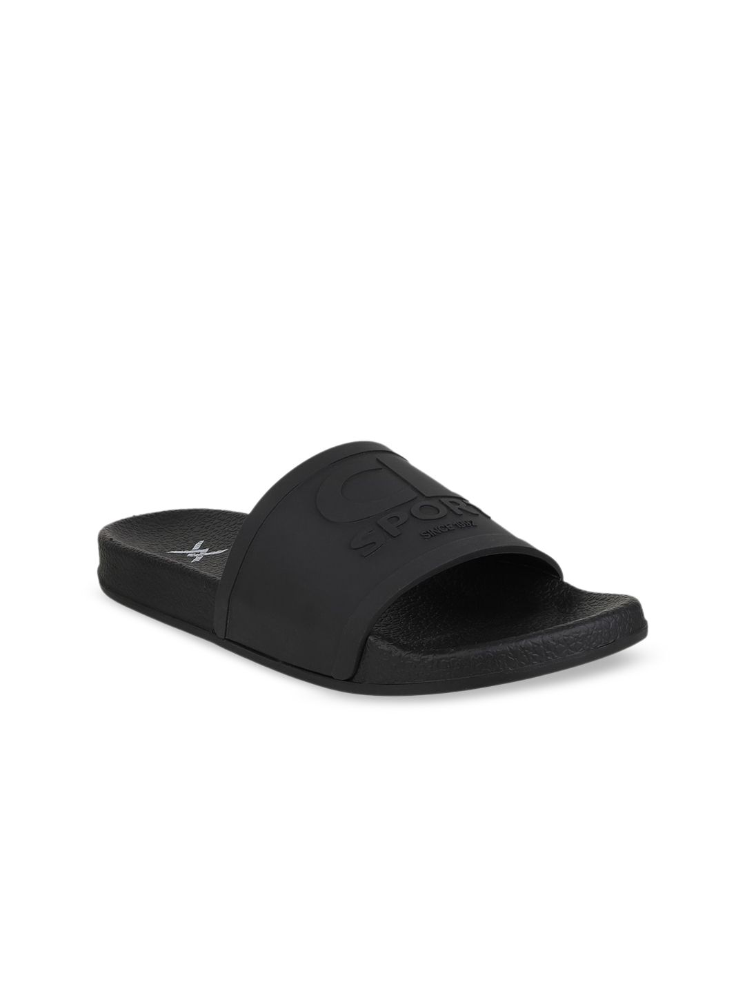 Carlton London sports Women Black Solid Sliders Price in India