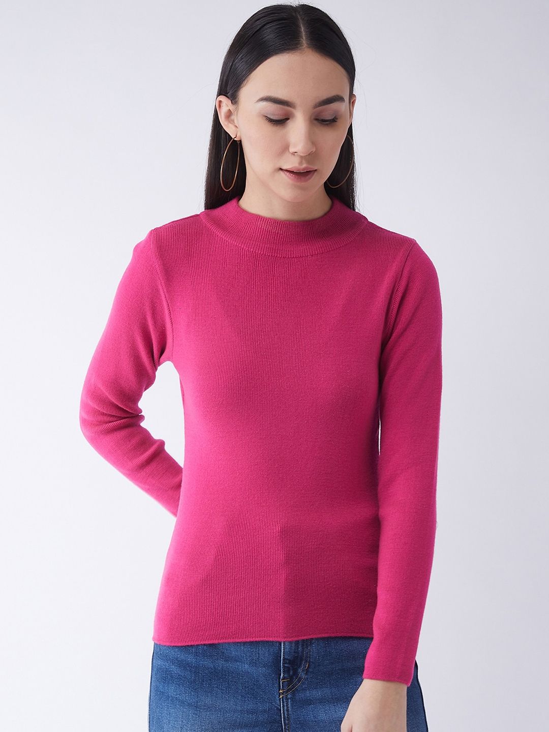 RVK Women Pink Solid Sweater Price in India