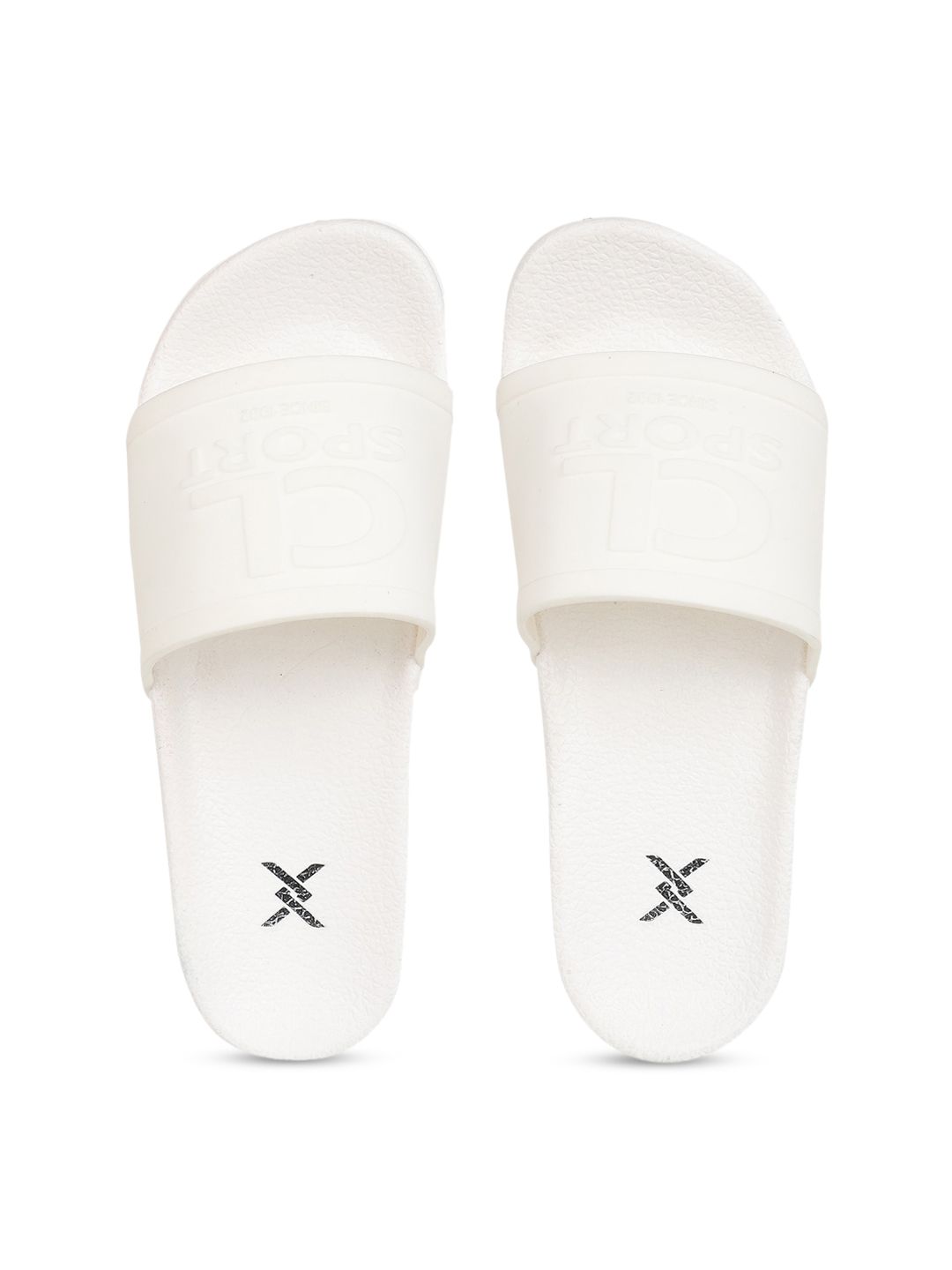 Carlton London sports Women White Solid Sliders Price in India