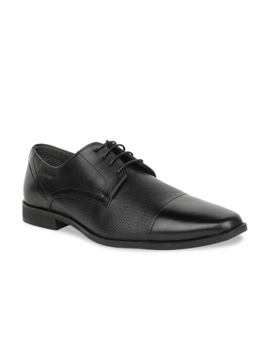 Hush Puppies Men Black Solid Formal Leather Derbys